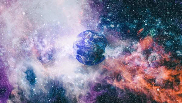 Dünya uzaydan kolaj. Soyut duvar kağıdı. Bizim evimiz. Nasa tarafından döşenmiş bu görüntü unsurları