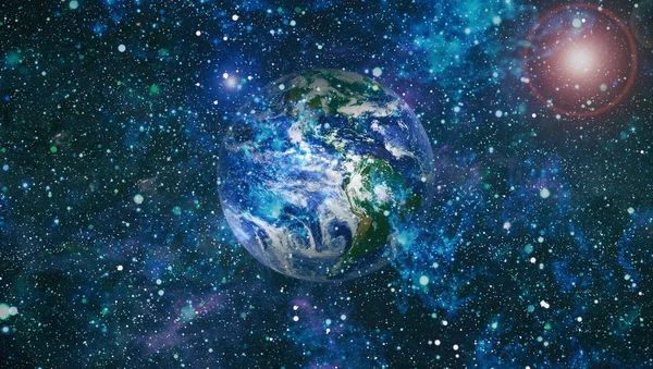 Dünya uzaydan kolaj. Soyut duvar kağıdı. Bizim evimiz. Nasa tarafından döşenmiş bu görüntü unsurları