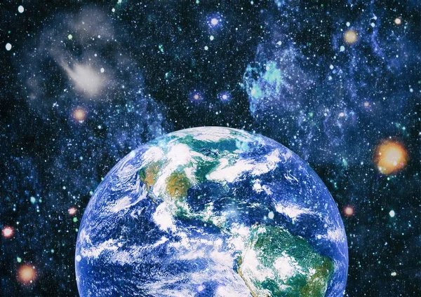 Dünya uzaydan kolaj. Soyut duvar kağıdı. Bizim evimiz. Nasa tarafından döşenmiş bu görüntü unsurları