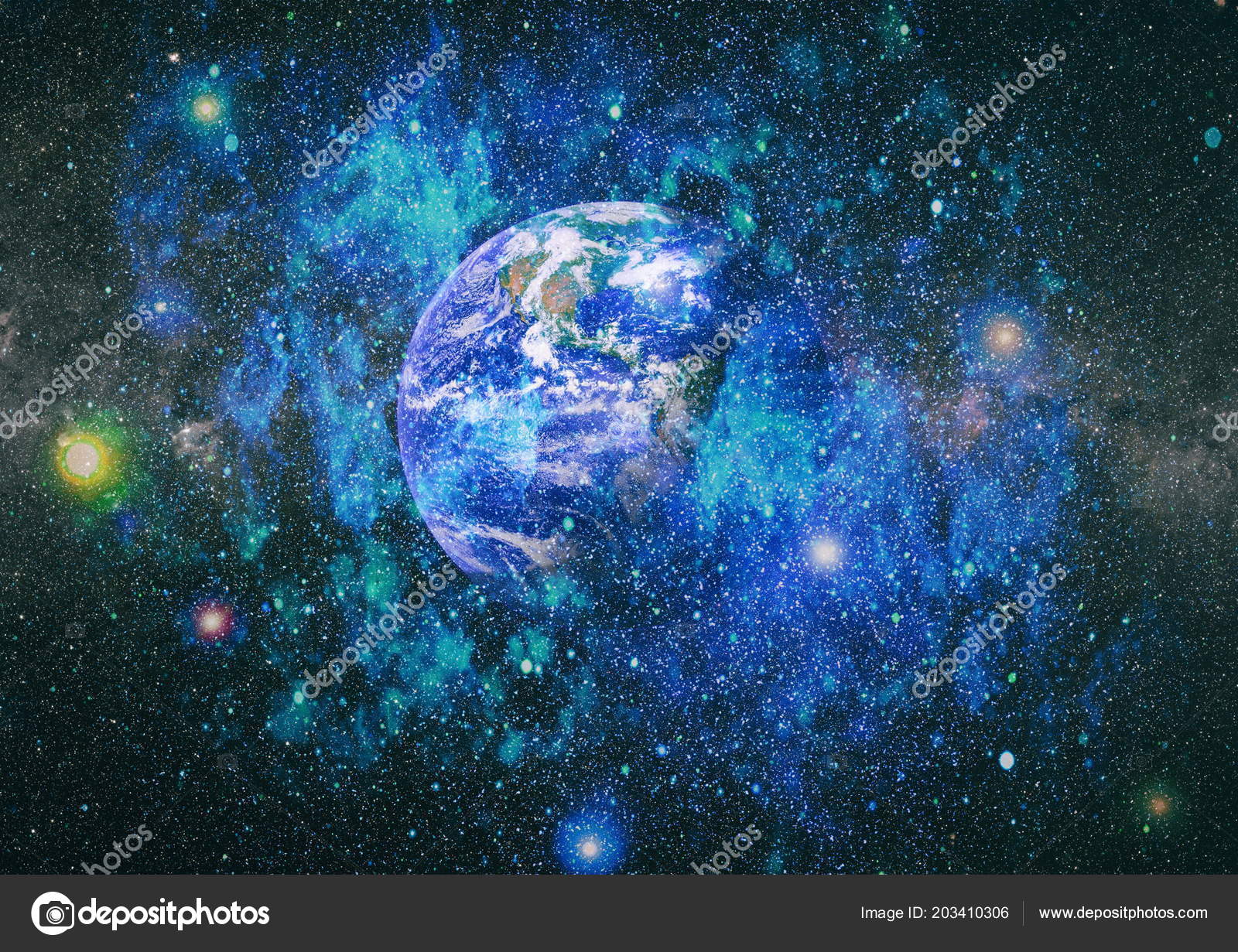 Terra Colagem Espaço Sideral Papel Parede Abstrato Nossa Casa