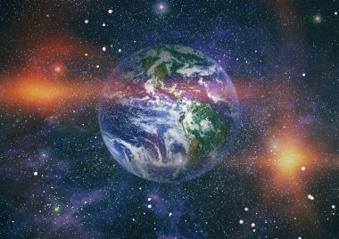 Dünya uzaydan kolaj. Soyut duvar kağıdı. Bizim evimiz. Nasa tarafından döşenmiş bu görüntü unsurları