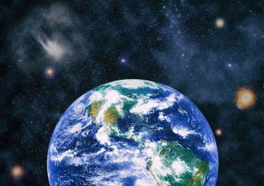 Dünya uzaydan kolaj. Soyut duvar kağıdı. Bizim evimiz. Nasa tarafından döşenmiş bu görüntü unsurları