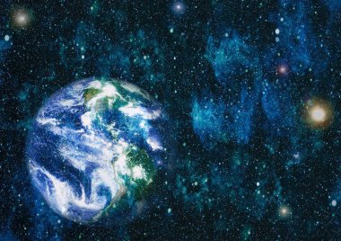 Dünya uzaydan kolaj. Soyut duvar kağıdı. Bizim evimiz. Nasa tarafından döşenmiş bu görüntü unsurları