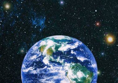 Dünya uzaydan kolaj. Soyut duvar kağıdı. Bizim evimiz. Nasa tarafından döşenmiş bu görüntü unsurları