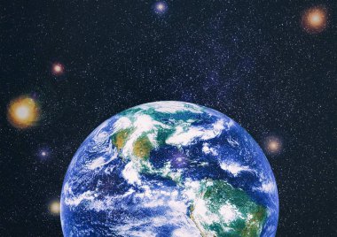 Dünya uzaydan kolaj. Soyut duvar kağıdı. Bizim evimiz. Nasa tarafından döşenmiş bu görüntü unsurları