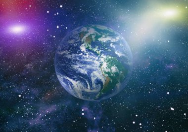 Dünya uzaydan kolaj. Soyut duvar kağıdı. Bizim evimiz. Nasa tarafından döşenmiş bu görüntü unsurları