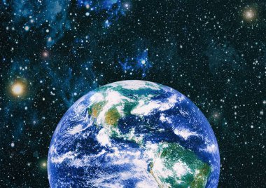 Dünya uzaydan kolaj. Soyut duvar kağıdı. Bizim evimiz. Nasa tarafından döşenmiş bu görüntü unsurları