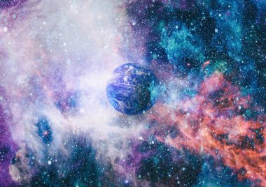 Dünya uzaydan kolaj. Soyut duvar kağıdı. Bizim evimiz. Nasa tarafından döşenmiş bu görüntü unsurları