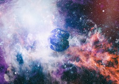 Dünya uzaydan kolaj. Soyut duvar kağıdı. Bizim evimiz. Nasa tarafından döşenmiş bu görüntü unsurları