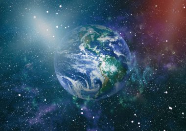 Dünya uzaydan kolaj. Soyut duvar kağıdı. Bizim evimiz. Nasa tarafından döşenmiş bu görüntü unsurları