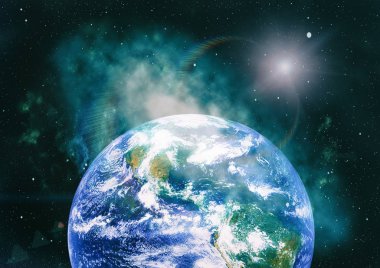 Dünya uzaydan kolaj. Soyut duvar kağıdı. Bizim evimiz. Nasa tarafından döşenmiş bu görüntü unsurları