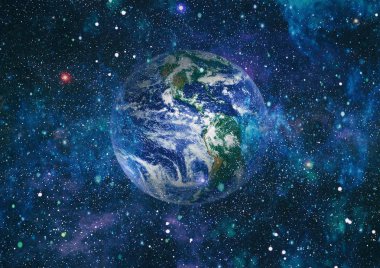 Dünya uzaydan kolaj. Soyut duvar kağıdı. Bizim evimiz. Nasa tarafından döşenmiş bu görüntü unsurları