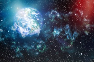 Dünya uzaydan kolaj. Soyut duvar kağıdı. Bizim evimiz. Nasa tarafından döşenmiş bu görüntü unsurları