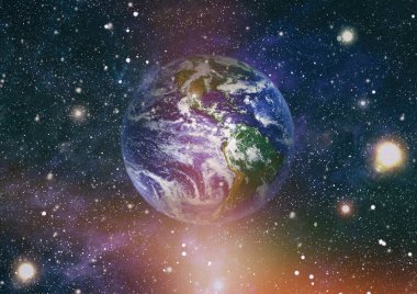 Dünya uzaydan kolaj. Soyut duvar kağıdı. Bizim evimiz. Nasa tarafından döşenmiş bu görüntü unsurları