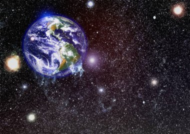 Dünya uzaydan kolaj. Soyut duvar kağıdı. Bizim evimiz. Nasa tarafından döşenmiş bu görüntü unsurları