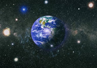 Dünya uzaydan kolaj. Soyut duvar kağıdı. Bizim evimiz. Nasa tarafından döşenmiş bu görüntü unsurları