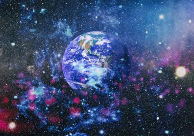 Dünya uzaydan kolaj. Soyut duvar kağıdı. Bizim evimiz. Nasa tarafından döşenmiş bu görüntü unsurları