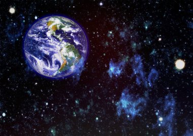 Dünya uzaydan kolaj. Soyut duvar kağıdı. Bizim evimiz. Nasa tarafından döşenmiş bu görüntü unsurları