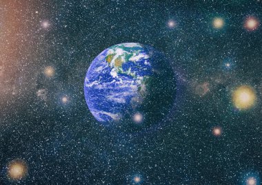 Dünya uzaydan kolaj. Soyut duvar kağıdı. Bizim evimiz. Nasa tarafından döşenmiş bu görüntü unsurları