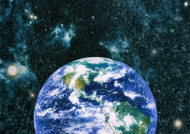 Dünya uzaydan kolaj. Soyut duvar kağıdı. Bizim evimiz. Nasa tarafından döşenmiş bu görüntü unsurları