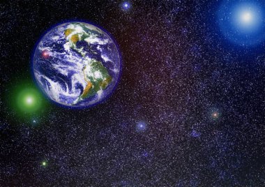 Dünya uzaydan kolaj. Soyut duvar kağıdı. Bizim evimiz. Nasa tarafından döşenmiş bu görüntü unsurları