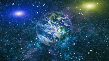 Dünya uzaydan kolaj. Soyut duvar kağıdı. Bizim evimiz. Nasa tarafından döşenmiş bu görüntü unsurları