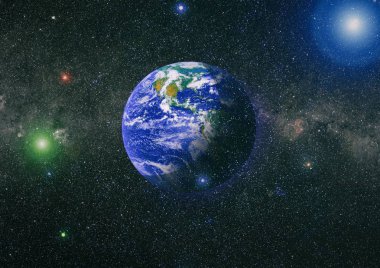 Dünya uzaydan kolaj. Soyut duvar kağıdı. Bizim evimiz. Nasa tarafından döşenmiş bu görüntü unsurları