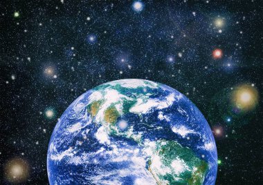 Dünya uzaydan kolaj. Soyut duvar kağıdı. Bizim evimiz. Nasa tarafından döşenmiş bu görüntü unsurları