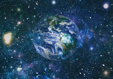 Dünya uzaydan kolaj. Soyut duvar kağıdı. Bizim evimiz. Nasa tarafından döşenmiş bu görüntü unsurları