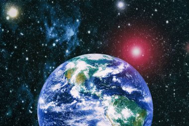 Dünya uzaydan kolaj. Soyut duvar kağıdı. Bizim evimiz. Nasa tarafından döşenmiş bu görüntü unsurları