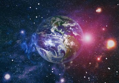 Dünya uzaydan kolaj. Soyut duvar kağıdı. Bizim evimiz. Nasa tarafından döşenmiş bu görüntü unsurları