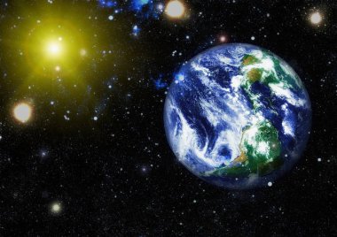 Dünya uzaydan kolaj. Soyut duvar kağıdı. Bizim evimiz. Nasa tarafından döşenmiş bu görüntü unsurları