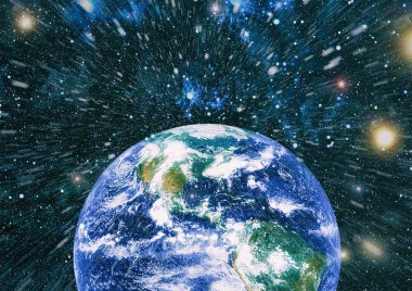 Dünya uzaydan kolaj. Soyut duvar kağıdı. Bizim evimiz. Nasa tarafından döşenmiş bu görüntü unsurları