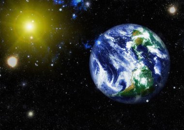 Dünya uzaydan kolaj. Soyut duvar kağıdı. Bizim evimiz. Nasa tarafından döşenmiş bu görüntü unsurları