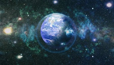 Dünya uzaydan kolaj. Soyut duvar kağıdı. Bizim evimiz. Nasa tarafından döşenmiş bu görüntü unsurları