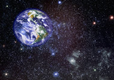 Dünya uzaydan kolaj. Soyut duvar kağıdı. Bizim evimiz. Nasa tarafından döşenmiş bu görüntü unsurları