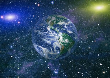 Dünya uzaydan kolaj. Soyut duvar kağıdı. Bizim evimiz. Nasa tarafından döşenmiş bu görüntü unsurları