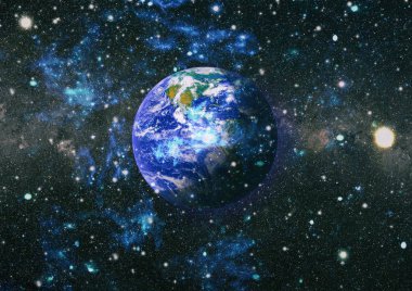 Dünya uzaydan kolaj. Soyut duvar kağıdı. Bizim evimiz. Nasa tarafından döşenmiş bu görüntü unsurları