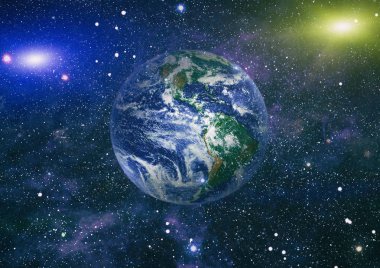 Dünya uzaydan kolaj. Soyut duvar kağıdı. Bizim evimiz. Nasa tarafından döşenmiş bu görüntü unsurları