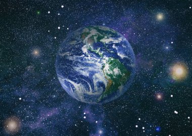 Dünya gezegeni. Doğu hemisphere. NASA tarafından döşenmiş bu görüntü öğelerini.