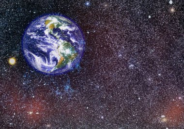 Dünya gezegeni. Doğu hemisphere. NASA tarafından döşenmiş bu görüntü öğelerini.