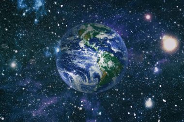 Dünya gezegeni. Doğu hemisphere. NASA tarafından döşenmiş bu görüntü öğelerini.