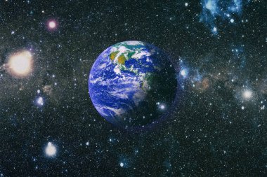 Dünya gezegeni. Doğu hemisphere. NASA tarafından döşenmiş bu görüntü öğelerini.