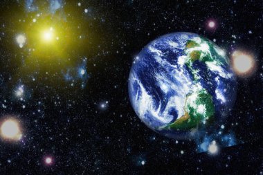 Dünya gezegeni. Doğu hemisphere. NASA tarafından döşenmiş bu görüntü öğelerini.