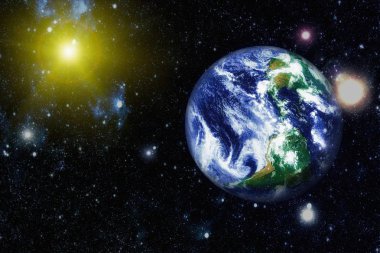 Dünya gezegeni. Doğu hemisphere. NASA tarafından döşenmiş bu görüntü öğelerini.