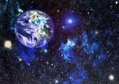 Dünya gezegeni. Doğu hemisphere. NASA tarafından döşenmiş bu görüntü öğelerini.