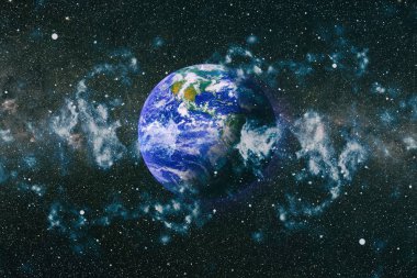 Dünya gezegeni. Doğu hemisphere. NASA tarafından döşenmiş bu görüntü öğelerini.