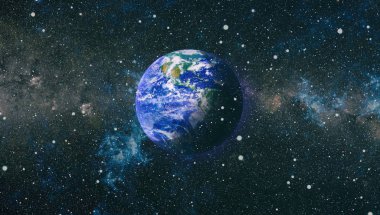 Dünya gezegeni. Doğu hemisphere. NASA tarafından döşenmiş bu görüntü öğelerini.