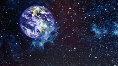 Dünya gezegeni. Doğu hemisphere. NASA tarafından döşenmiş bu görüntü öğelerini.