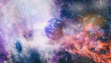 Dünya gezegeni. Doğu hemisphere. NASA tarafından döşenmiş bu görüntü öğelerini.